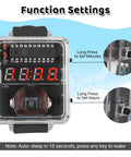 Beginner Friendly Electronic Watch Soldering Kit With Ten Second Auto Sleep Mode showing function settings, display, and buttons