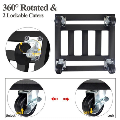 Badass Heavy Duty Plant Caddy With Wheels, 12 Inch Rolling Plant Stand, Smooth Glide Casters For Moving Flower Pots Without A Sweat, Super Load Bearing Sturdy Base For Indoor Or Outdoor Care, 2 Pack Black