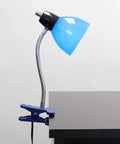 Your Go-To Adjustable Clip Desk Lamp Blue For Desks And Nightstands Flexible Neck Reading Light With Easy Rotary Switch On The Shade