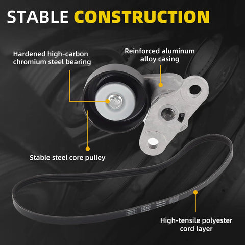 AC Belt Tensioner Kit For Chevy Tahoe GMC Yukon Cadillac Escalade And Avalanche 2000 2008 Keeps Belt Tensioned Replaces 38159 ACK040378HD
