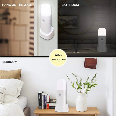 Cordless Motion Sensor Light Indoor Dimmable LED Night Light With 2000mAh Rechargeable Battery in different room settings