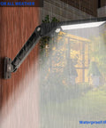 Wall-mounted 56 LED Solar Flood Light Pack Outdoor Security Motion Sensor Lights With Remote 3 Lighting Modes in rain, IP65 waterproof