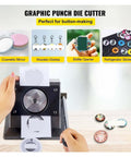 Beefy Round Punch Die Cutter One And A Quarter Inch 32mm Cast Iron Manual Punch Press For Badges And Buttons with graphic samples.