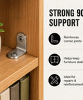 Killer Stainless Steel L Brackets For Shelves With 80 Heavy Duty Screws Slick Hardware Kit, 90° corner support install.