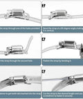 Top Tier 304 Stainless Steel Hose Clamps Kit With Adjustable Worm Gear Band Fits Duct Pipes And Vacuum Tubes For Hot Rods And Custom Builds That Hold Tight Under Pressure Without Slipping Or Leaking. 304 stainless steel band clamp shown tightening hose
