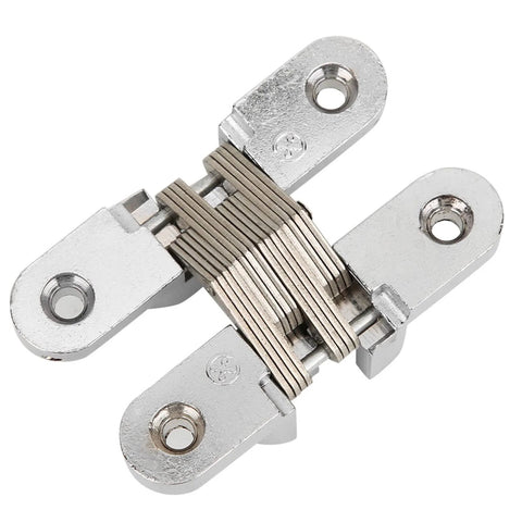 180 Degree Zinc Alloy Hidden Door Hinge For Cabinets And Furniture Concealed Cross Hinge No Fuss Install Kit