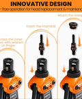 Rivet Nut Tool Kit 16 Inch With 13 Mandrels And 150 Rivnuts, Manual Nutsert Tool operation details in diagram format.