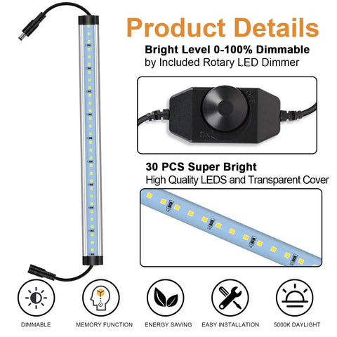 Under Cabinet Lighting Kit Six Pack 12 Inch LED Plug In Lights 5000K Daylight 3600LM Super Bright Dimmable Bar Lighting with dimmer