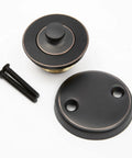 Oil Rubbed Bronze Tub Drain Stopper Kit With Universal Tip Toe Stopper Cover Bushing Face Plate And Conversion Parts Kit
