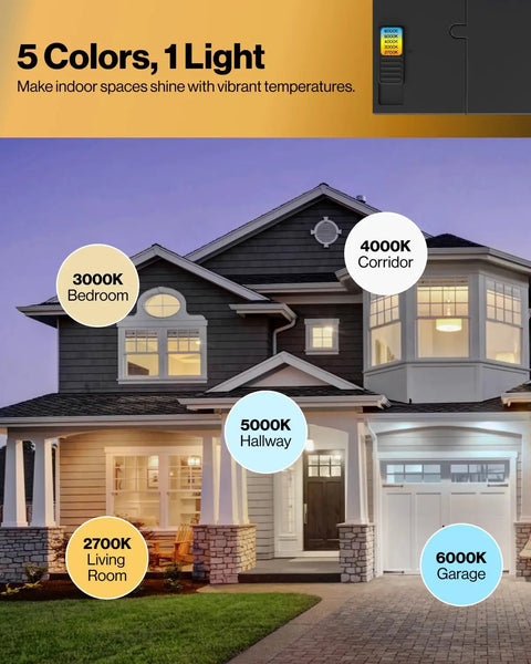 Six Inch Slim Led Recessed Ceiling Lights 12 Pack Featuring Built In Night Light And Smooth Dimming Baffle Trim With 5Cct Color Select For No Sweat Home Makeovers