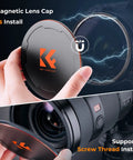77mm Magnetic UV Lens Filter With 28 Layer Coatings Ultra Slim Waterproof Scratch Resistant Lens Protector shown with lens cap
