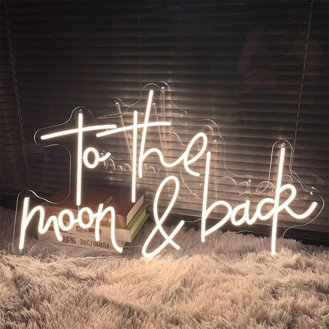 To The Moon And Back LED Neon Light Sign With Adjustable Brightness Flexible Silicone Neon Strip for cozy indoor decor