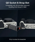 Base Plate For Sony A7C II And A7CR showing QD socket and strap slot with quick release Arca bottom mount.