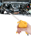 Rock Solid Pneumatic Air Blow Gun With Comfortable Grip And Interchangeable Tip for cleaning engine debris, ergonomic yellow handle.
