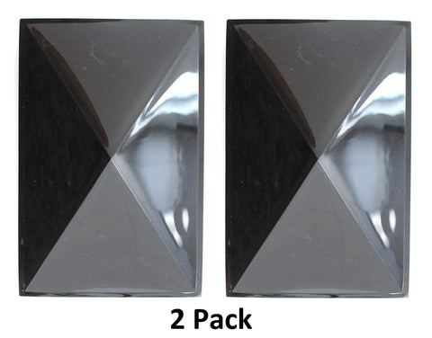Plastic Pyramid Fence Post Caps 4x6 Nominal 3-5/8 x 5-5/8 With Pre-Drilled Holes Black or White Pack of 2