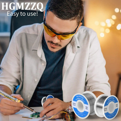 Man soldering electronics with 60/40 Tin Lead Solder Wire With Rosin Core For Electronics Soldering, 1.0mm Diameter, 1 lb spool