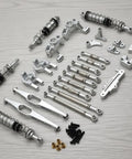 Upgrade Your Wltoys 12429 RC Car With These Awesome Amagogo Metal Damping Steering Linkage Rods parts arranged on a table.