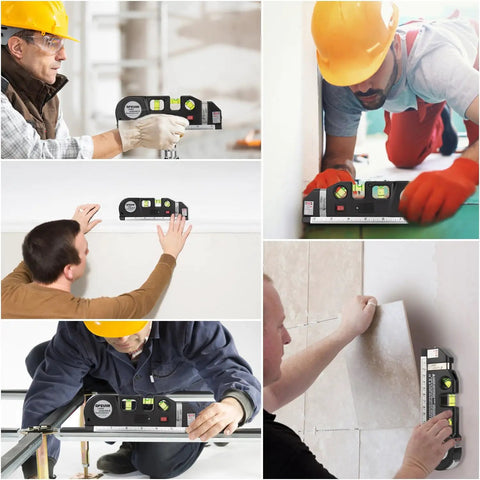 Must Have Multipurpose Laser Level Tool Kit With Cross Line Beam Self Leveling Line Leveler And Metric Rulers For Indoor Projects