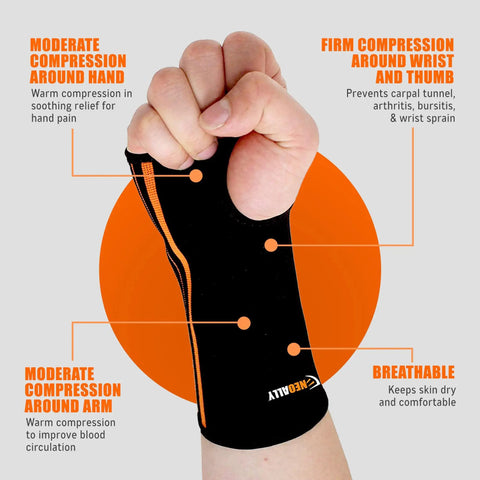 Wrist and Forearm Compression Sleeve for Carpal Tunnel and Joint Pain Relief Two Pack Small Adjustable Support Brace