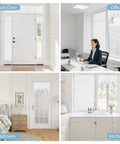Easy Install French Door Curtain For Double Doors Thermal Insulated Light Blocking Tie Up Shades Energy Efficient 26 By 40 Inches In Pure White 1 Panel With No Drill Adhesive Straps on doors in different rooms