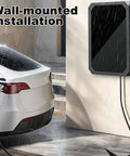 Heavy Duty EV Charger Lock Box Outdoor Wall Mount Station Enclosure With Tempered Glass Window For All Electric Vehicle Plugs on wet wall