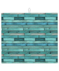 Cyan Wood Grain Dish Drying Mat For Kitchen Counter With Ultra Absorbent Microfiber Surface Dries Fast And Wipes Up Easily Machine Washable 16x18 Inches Ideal Rack Mat For Countertop
