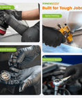 10 Mil Heavy Duty Black Nitrile Mechanic Gloves XL, 50 Count Pack for Rugged Grips and Torque, Built for Tough Jobs and Everyday Hand Protection and More, auto detailing and repair use