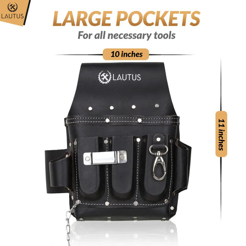 Oiled Tanned Heavy Duty Tool Belt Pouch Four Pocket Design With Pro Grade Leather And Riveted Reinforcements For Framer Carpenter