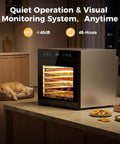 Eight Tray Stainless Steel Food Dehydrator With Digital Timer And Precise Temperature Control Auto Shut Off Ultra Quiet 650W Motor For Homemade Jerky Dried Fruits And Custom Dog Treats Keeps Your Snack Game Legit on kitchen counter with fruit slices.
