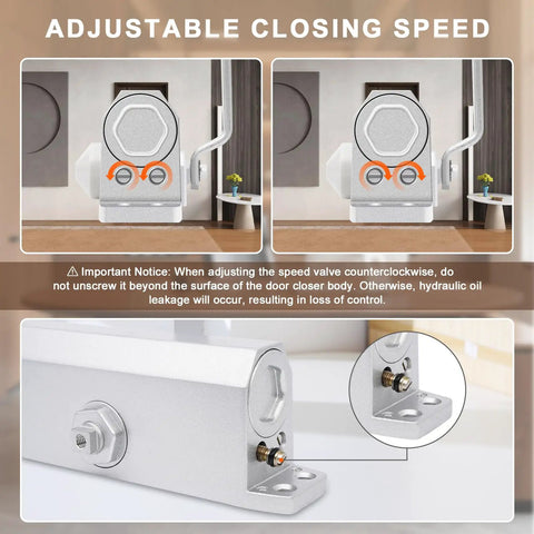 Heavy Duty Commercial Door Closer Automatic Hydraulic Auto Close for Main Door with adjustable closing speed feature.