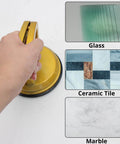 Workhorse Heavy Duty Aluminum Suction Cup With Handle for Glass and Tile Lifting in use on various surfaces
