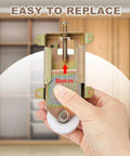 4 Pcs Sliding Mirror Closet Door Roller Wheels Replacement Assembly 2-5/16 Inch Mounting, 1-1/2 Inch Nylon Concave Ball Bearing Wheels