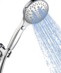 High Pressure Handheld Shower Head With 12 Functions And 96 Inch Hose For Quick Pet Bathing Pup Bath Detachable Water Saver Wand With Switch Button Chrome Finish spraying water