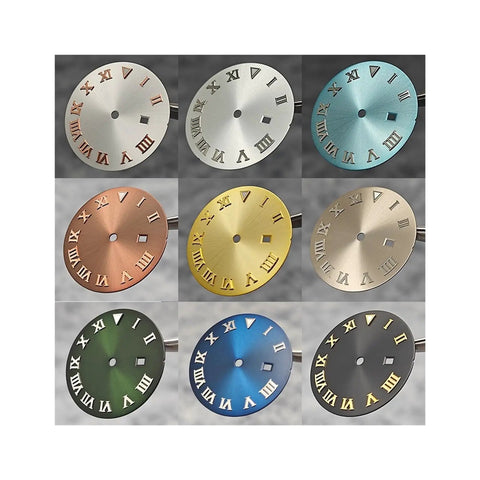Rose Brown 24.2mm Stainless Steel Watch Dial For NH05 NH06 Movements BGW9 Lume Style Fits 31mm Case Round Face Replacement Part