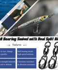 Beefy Heavy Duty Fishing Swivel Set With Steel Ball Bearing, Stainless Connector, Rolling Snap Swivels In Black Nickel Finish, 25 Pieces, 30 Lb Test, Stainless Steel Corrosion Resistant, Durable Gear For Freshwater And Saltwater on lure and split ring