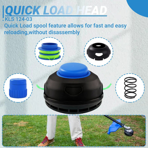Replacement Bump Spool Head For Kobalt 24V String Trimmer Fits KST 2224B 03 2024A 03 4024A 03 1124B 03 Pre Wound Dual 0.080 Inch Line