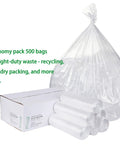 33 Gallon Clear Trash Liners, Heavy Duty High Density Garbage Bags, 33 By 40 Inches, 500 Count, Leak Proof And Tear Resistant