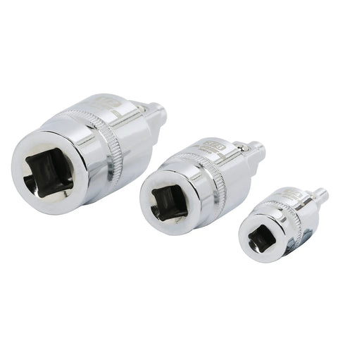 Magnetic 2-Stage Universal Joint Set For One Quarter, Three Eighths, And One Half Inch Drive Sockets - 3-Piece Swivel Adapters With Quick Switch Ball Spring Design, Durable Case, Perfect For Tight Spots And Hard-To-Reach Fasteners; chrome moly steel