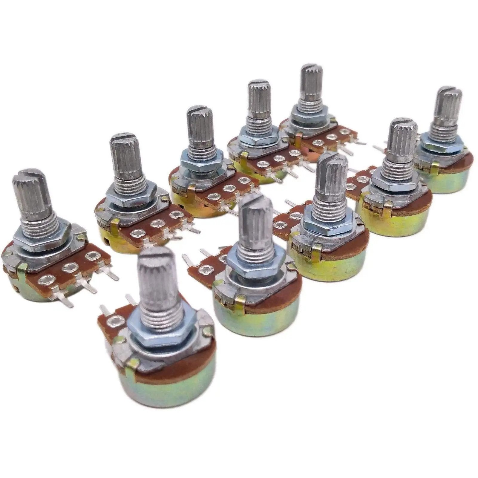 2M Ohm Panel Potentiometer Kit 10 Pack Top Adjust
