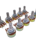 2M Ohm Linear Taper Rotary Panel Potentiometer Kit 10 Pack Top Adjustment 15mm Shaft 0.5W 200V B Type on display