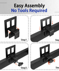 Set Of Six Anti Slip Mattress Holders For Metal Bed Frames, Heavy Duty Rubber Sliders assembly steps showing no tools required.