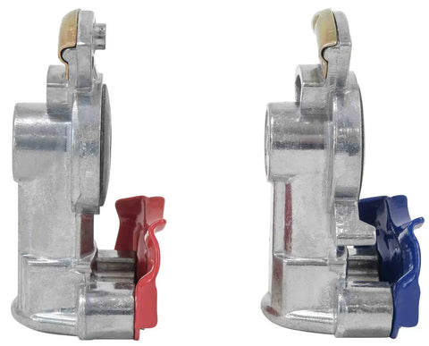 Universal Aluminum Glad Hand Set For Semi Trucks And Trailers 20 Pcs 10 Red 10 Blue Color Coded Airline Air Brake Hose Fittings For Trailers Tractors And RVs Heavy Duty Emergency Service Road Ready, red and blue pair