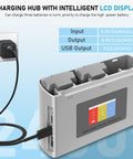 Two Battery Pack With Display And Two Way Charging Hub For DJI Mini 4K Mini 2 Mini 2 SE Mini SE Drones 2400mAh High Capacity Spare Batteries With Up To 30 Minute Flight Time featuring an LCD display.