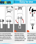 Diagram showing the use of a Twist Lug Nut Socket Set One Half Inch Drive Damaged Nut Lock Remover And Extractor Kit.
