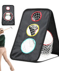 Heavy Duty Golf Chipping Net Folding Practice Simulator for Backyard Training with Stable Fiberglass Frame and Target Rings