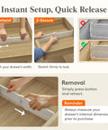 Hands demonstrating setup for Straight Up Tall 3.2 Inch Adjustable Drawer Dividers For Clothes Heavy Duty Abs Plastic Closet Organizers.