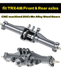Beefy Hardened Steel Helical Gear Set 12T/24T for TRX4M Front And Rear Axles showing CNC machined 20CrMo alloy steel gears.