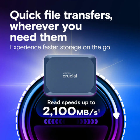 X10 4TB Portable SSD With Up To 2100 MBps Read Speeds USB 3.2 Gen 2 Type C External Solid State Drive For Windows Mac And Android Durable Blue