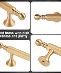 Close-up views of Two Pack Solid Brass Cabinet Handles In Gold Finish, showing detailed design and texture, suitable for kitchen and wardrobe use.