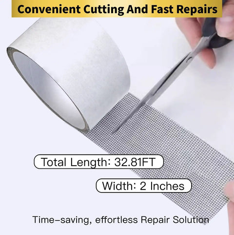 Screen Repair Tape With Heavy Duty Adhesive Fiberglass Mesh Patch For Windows And Doors Fast Durable Tear And Hole Fix DIY
